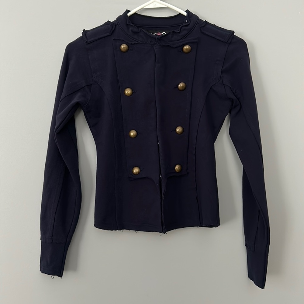Imperial Star Navy Blue Military Jacket in Size Large